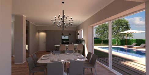 VILLA MONOFAMILIARE  SU UN LIVELLO CON PISCINA